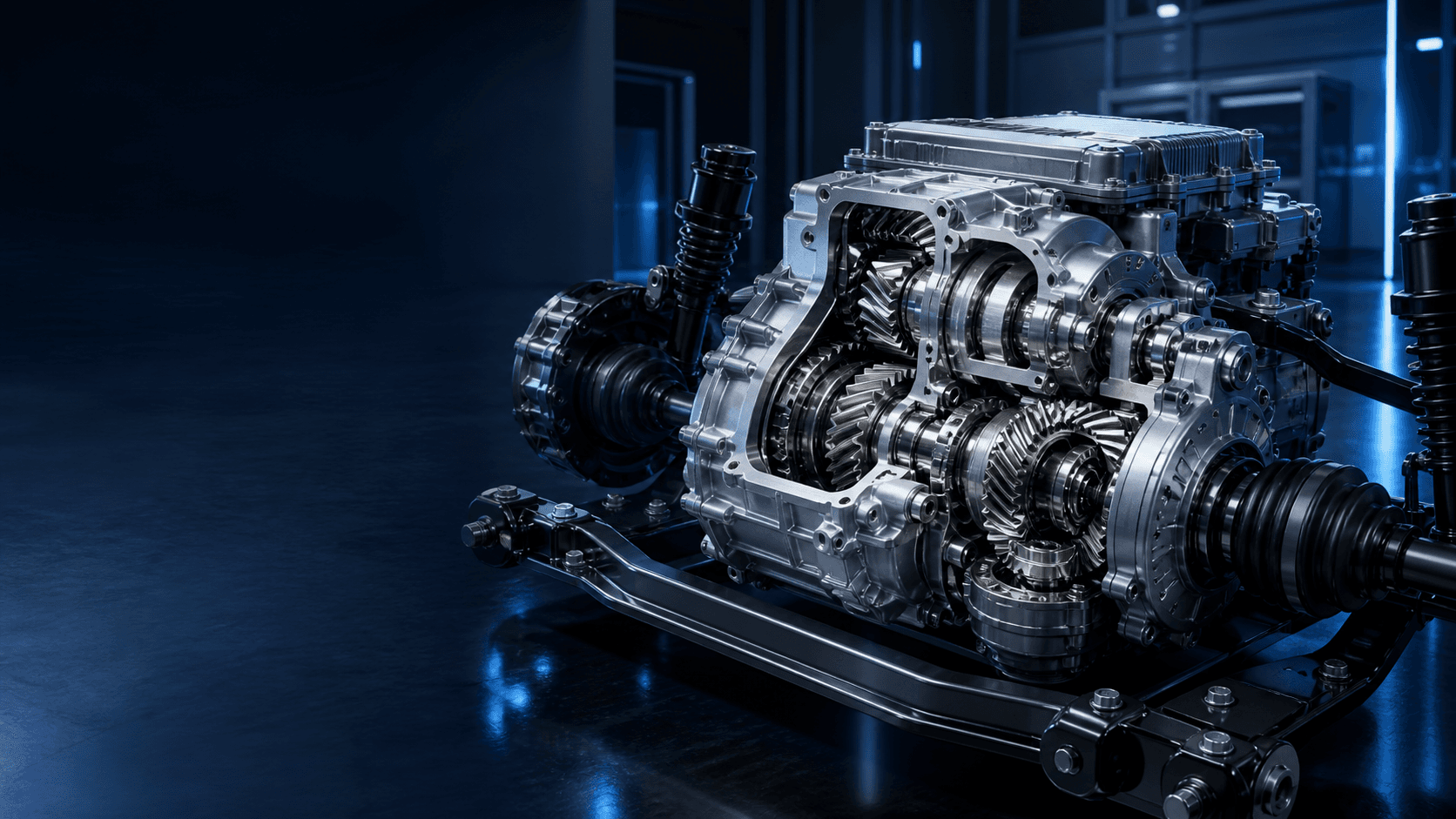 Electric vehicle e-axle reduction gearbox and differential application scene