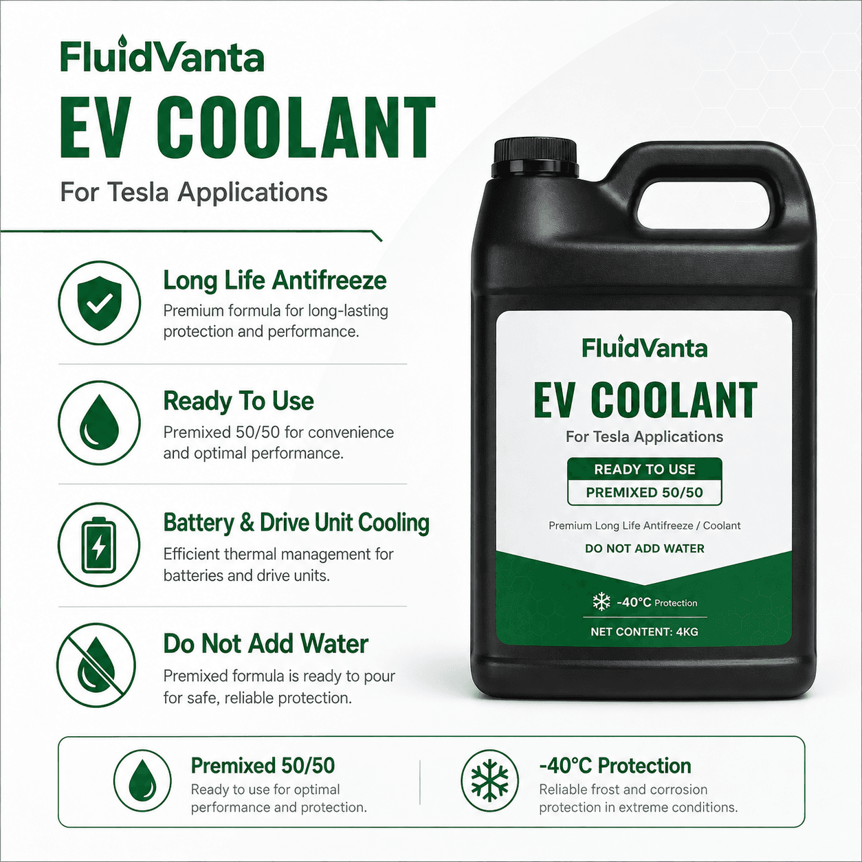 EV coolant for Tesla applications product packaging view 4
