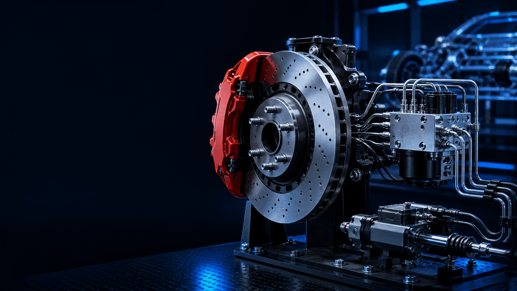 Electric vehicle brake disc, caliper, ABS hydraulic module and brake-by-wire application scene