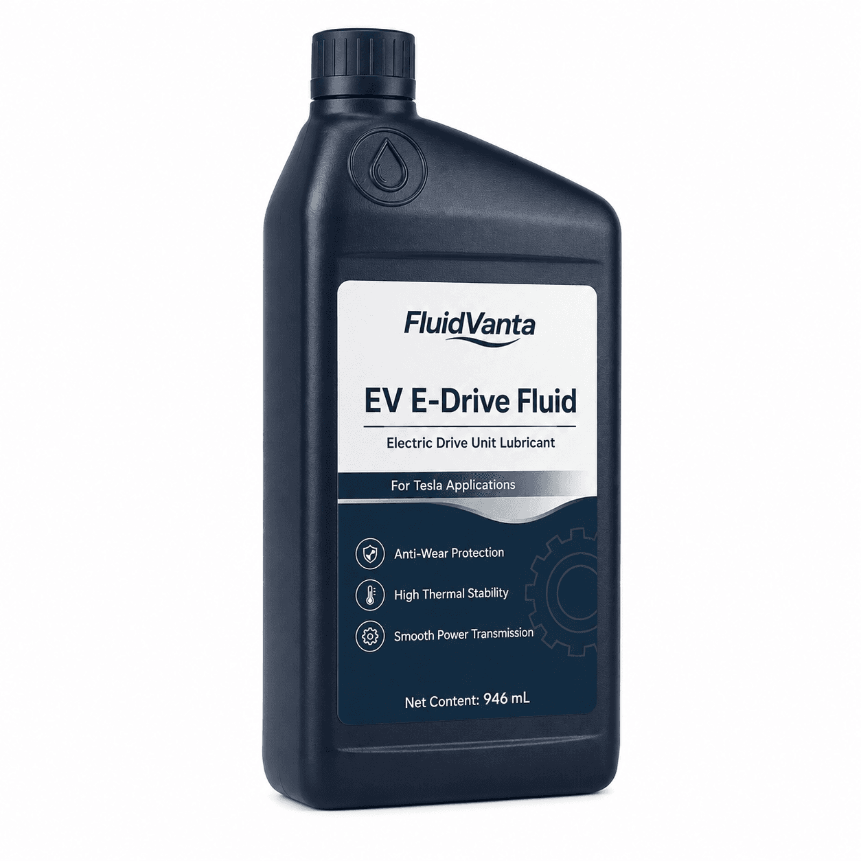 EV e-drive fluid for Tesla applications product packaging view 2