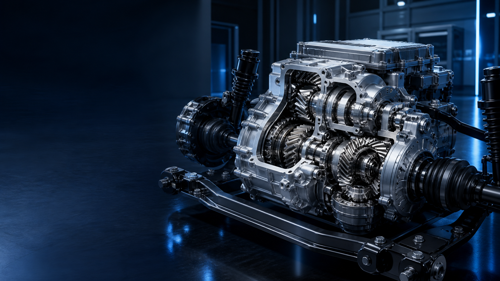 Electric vehicle e-axle reduction gearbox and differential application scene