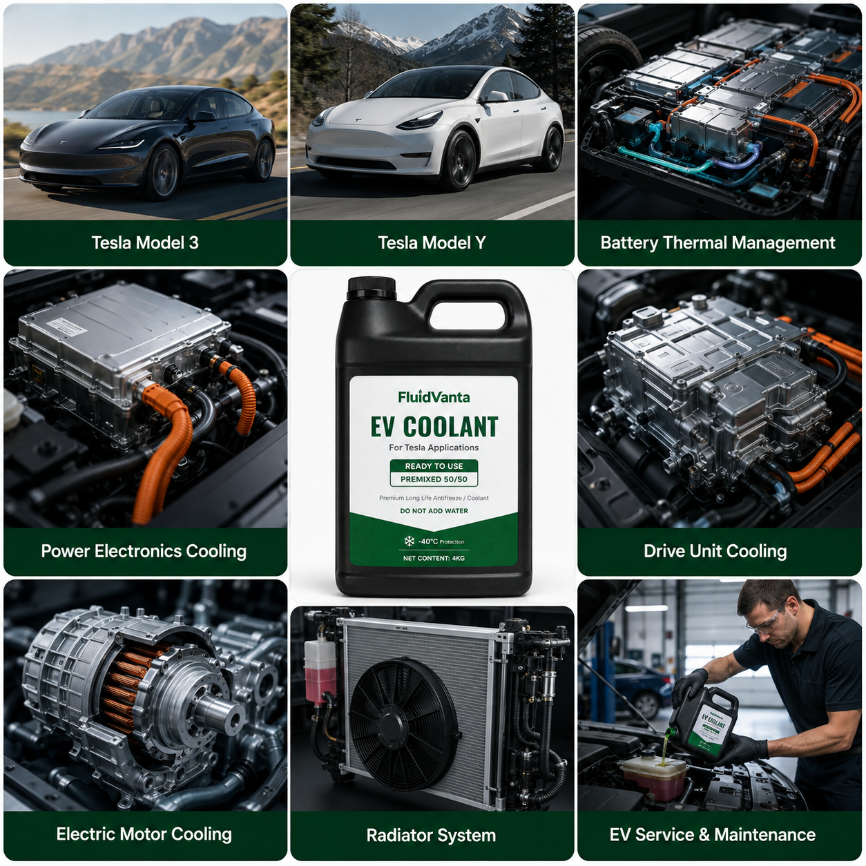 Tesla EV coolant 50/50 product packaging view 3