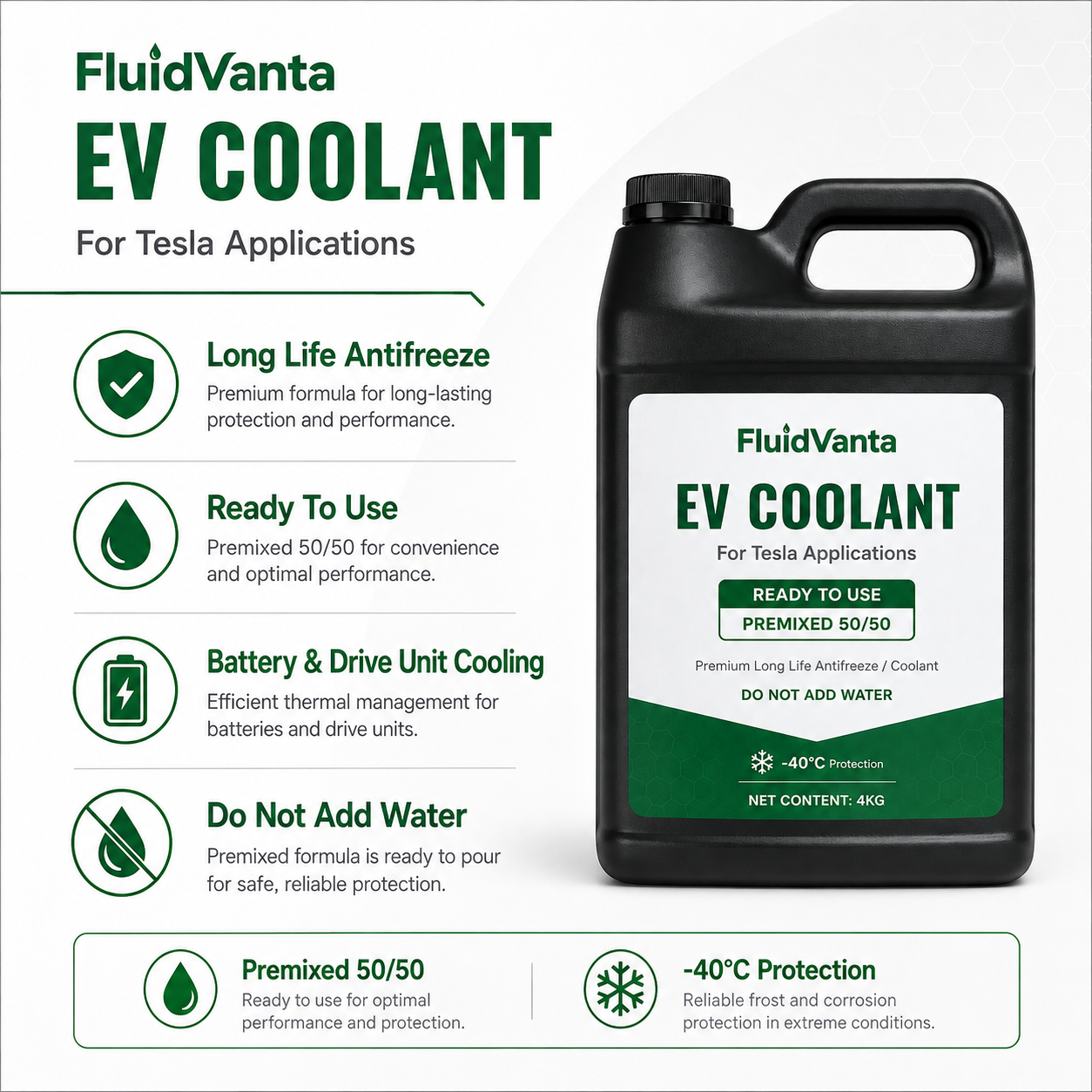 Tesla EV coolant 50/50 product packaging view 4