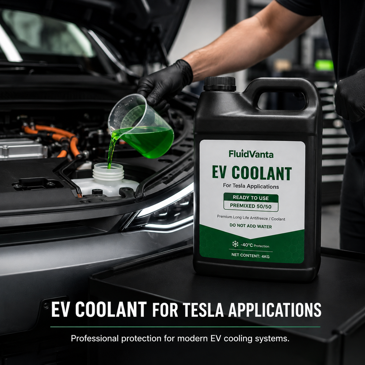 Tesla EV coolant 50/50 product packaging view 5