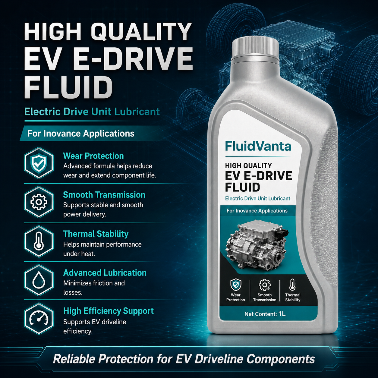 Inovance EV e-drive fluid product packaging view 4
