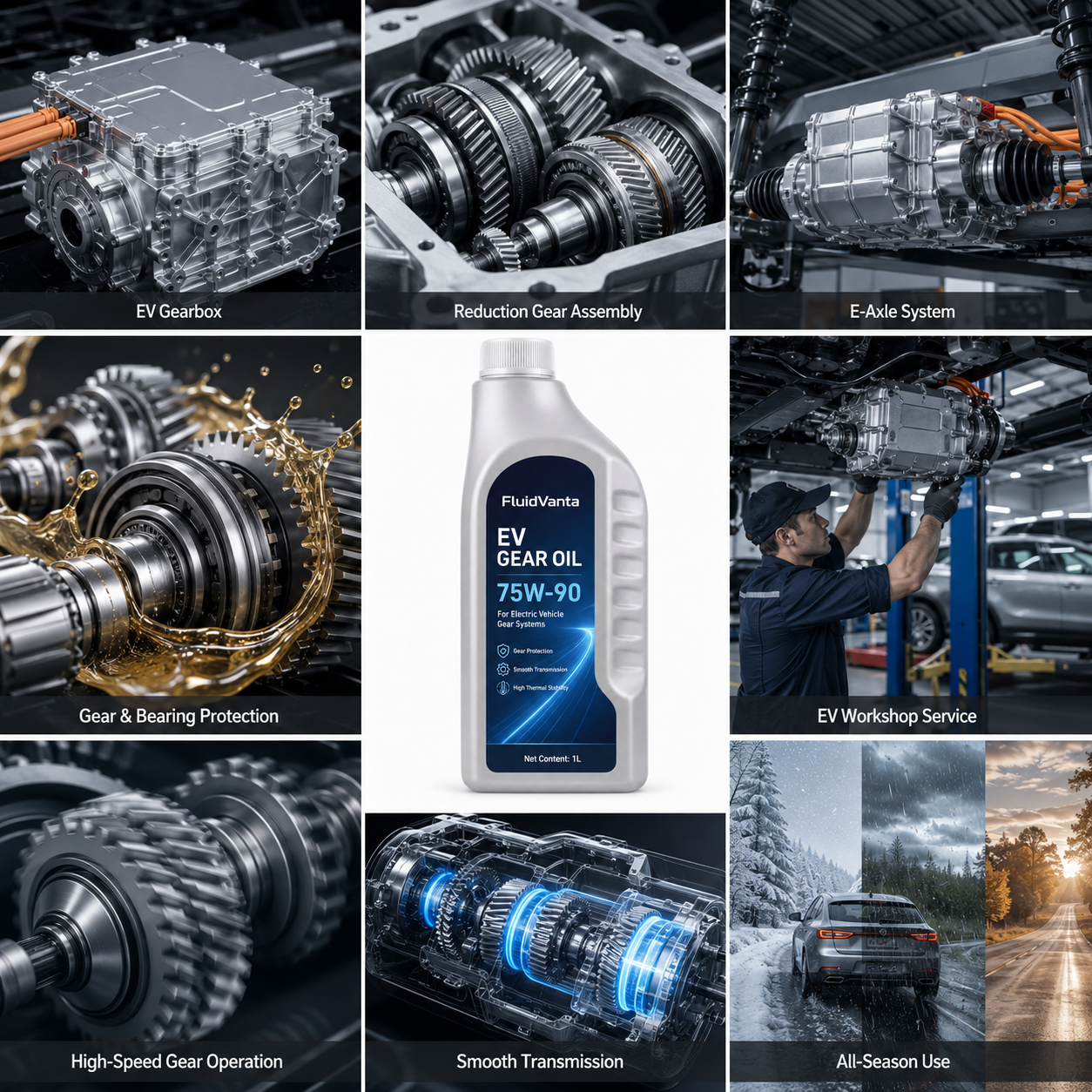 EV gear oil 75W-90 product packaging view 3