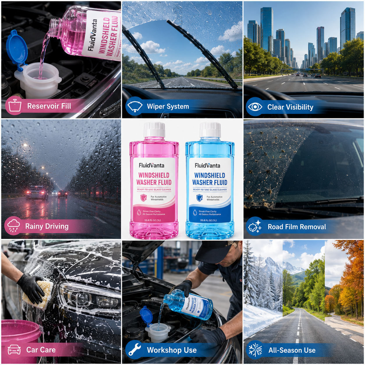 All-season windshield washer fluid product packaging view 3