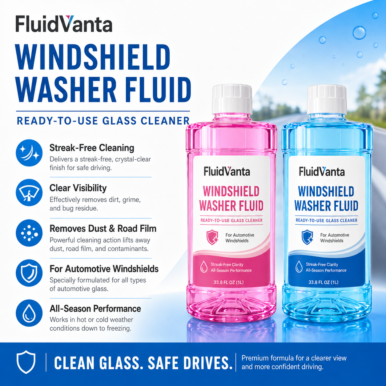 All-season windshield washer fluid product packaging view 4