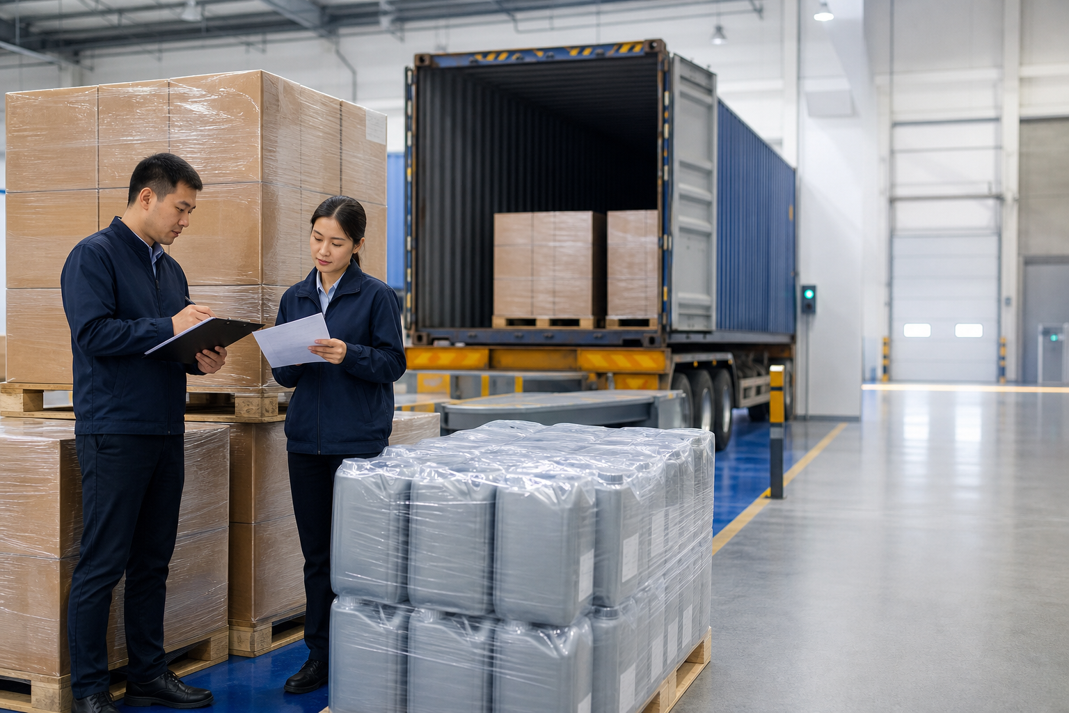 EV fluid export packing and logistics coordination