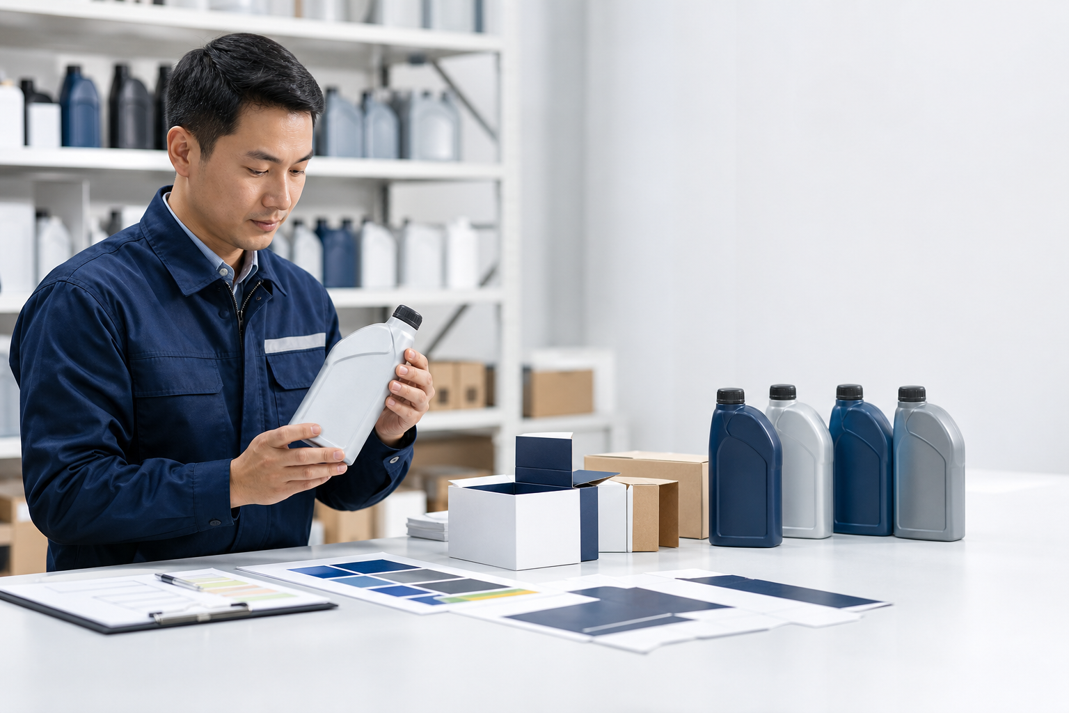 Private-label EV fluid packaging and bottle presentation review